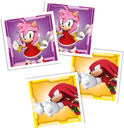 Sonic the Hedgehog, Gra pamięciowa memo Memory, gra dla całej rodziny, kolorowe elementy, 24 pary czyli 48 kart, wiek dziecka 4+