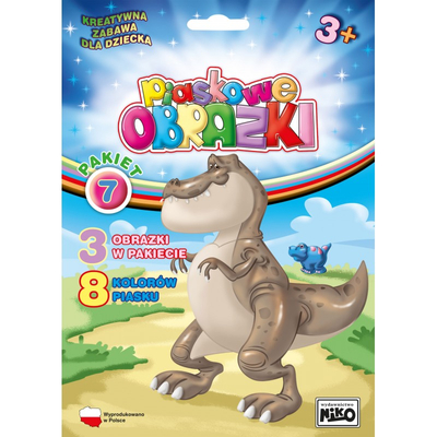 Piaskowe obrazki: Pakiet 7 Dinozaury BL