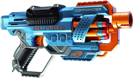 Hasbro, Pistolet Nerf Elite Commander RD-6, zawiera 12 strzałek, 6 strzałowy obrotowy magazynek, zasięg do 27 metrów, dla dzieci w wieku 8+