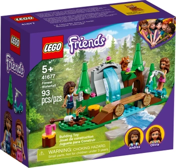 Klocki Lego Friends 41677, Leśny wodospad i figurki Andrea i Olivia, 93 elementy, wysoka jakość, oryginalne klocki, dla dziewczynek w wieku 5+, pomysł na prezent, szybka wysyłka