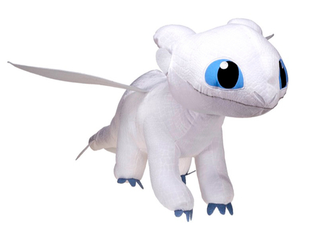 Jak wytresować Smoka: Ukryty świat, Maskotka pluszowy biały smok Biała Furia, długość 88 cm, zabawka oryginalna na licencji, dla dzieci w wieku 0+