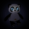 Buki France, Maskotka pluszowa Panda ze świecącymi oczami, 22 cm, wyłącznik czasowy, wymienne baterie, miły plusz, wiek dziecka 0+