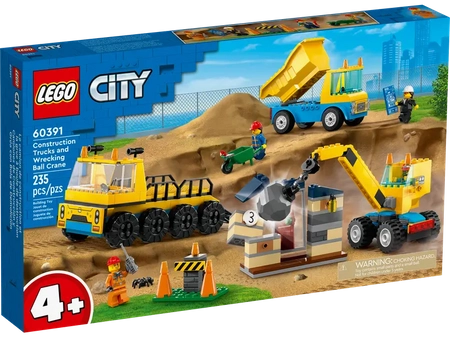 Klocki Lego City 60391 Ciężarówki i dźwig z kulą, 235 elementów, dla dzieci 4+, oryginalne, idealne jako prezent