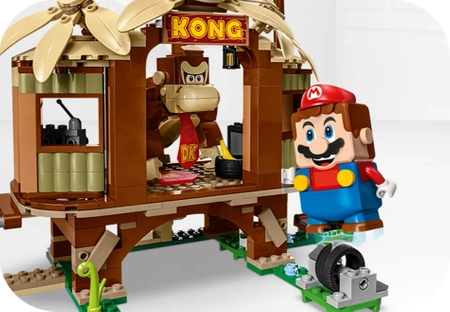 Klocki Lego Super Mario 71424 Domek na drzewie Donkey Konga — zestaw rozszerzający, 555 elementów, idealny prezent dla fanów gry, zabawka dla ośmiolatków i starszych dzieci