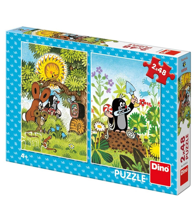 Puzzle 2-w-1 Krecik i Lato, Dino, 2 x 48 el.
