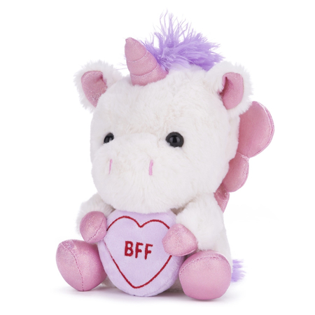 Maskotka pluszowa Jednorożec ze skrzydłami i z napisem BFF, 18 cm, seria Love Hearts, przemiły plusz, prezent dla dziewczyny, wysoka jakość, renomowany producent