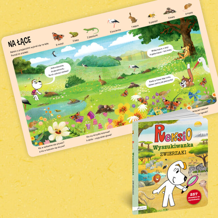 Reksio wyszukiwanka. Zwierzaki – książeczka kartonowa dla dzieci 2+, Papilon