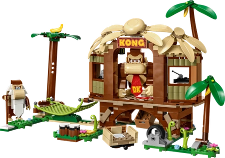 Klocki Lego Super Mario 71424 Domek na drzewie Donkey Konga — zestaw rozszerzający, 555 elementów, idealny prezent dla fanów gry, zabawka dla ośmiolatków i starszych dzieci