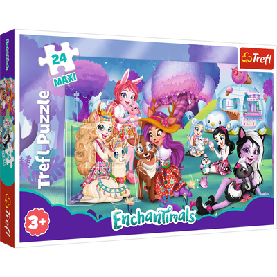 Trefl, Enchantimals: Puzzle 24 el. MAXI, duże elementy, wiek dziecka 3+