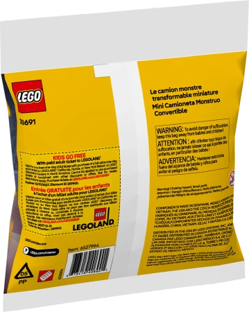 Lego Creator 30691 Mały monster truck do przebudowania, 55 el., wiek dziecka 6 lat+