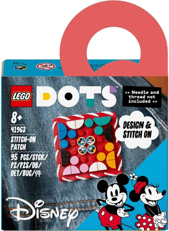 LEGO Dots 41963, Myszka Miki i Minnie, naszywka, zestaw kreatywny, do samodzielnego robienia, 95 el.