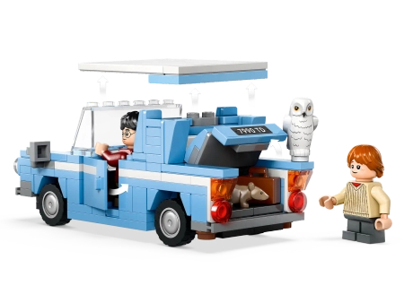 Klocki Lego Harry Potter 76424 Latający Ford Anglia, 165 elementów, znany samochód z filmów o Harym, figurki Harry i Ron Weasley, oryginalne klocki, pomysł na prezent, wiek dziecka 7+