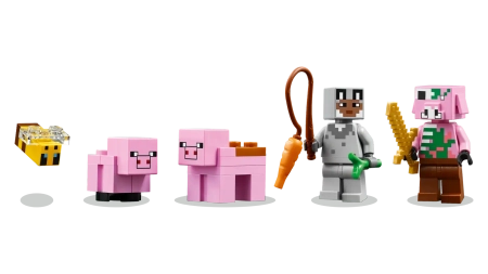 Klocki Lego Minecraft 21268 Dom prosiaczka, 238 elementów w tym figurki, dla fanów gry w wieku 7+