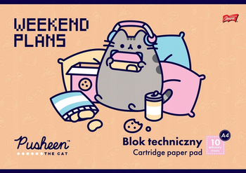 Pusheen the Cat, Blok techniczny, 10 arkuszy, format A4, gramatura 190g/m2