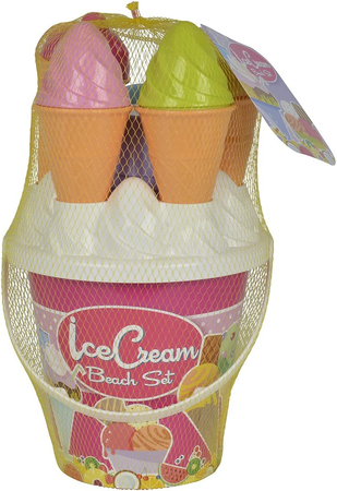 Foremki do piasku - Plażowy różowy zestaw do lodów 5