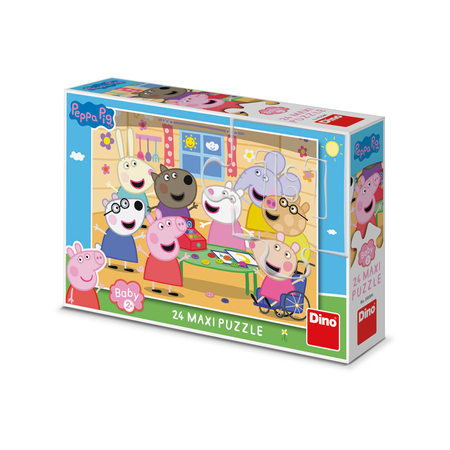 Dino Toys, Świnka Peppa, puzzle maxi 24 el. Wizyta w sklepie, dla najmłodszych dzieci