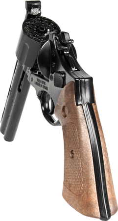 Gonher, Pistolet dla dzieci na kapiszony, metalowy rewolwer policyjny, czarny, 12 strzałowy, można używać z kapiszonami, solidny, duży, 123/6