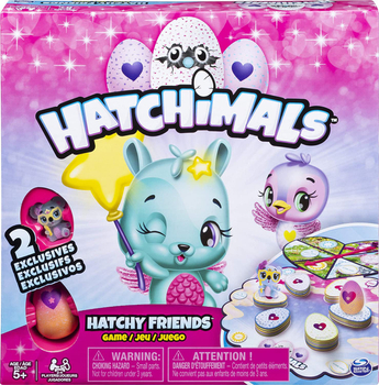 Spin Master Hatchimals Gra planszowa Hatchy Friends i 2 figurki, wersja anglojęzyczna