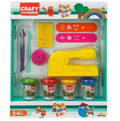 Sunman, Crafty Fun Dough, Zestaw Ciastolina i wyciskarka, 11 el. nr 2