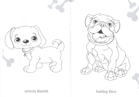 Książeczka kolorowanka Maluszkowe malowanki Pieski BL, Maluszkowi malowanie, czyli blok małego artysty, 16 stron, format 14x20 cm