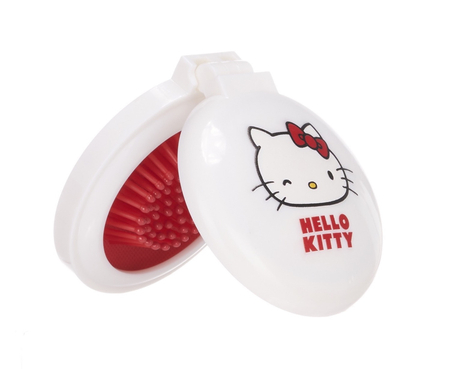 Hello Kitty, zabawka dla dziewczynki, zestaw składana mini szczotka do włosów z lusterkiem, średnica ok. 7 cm