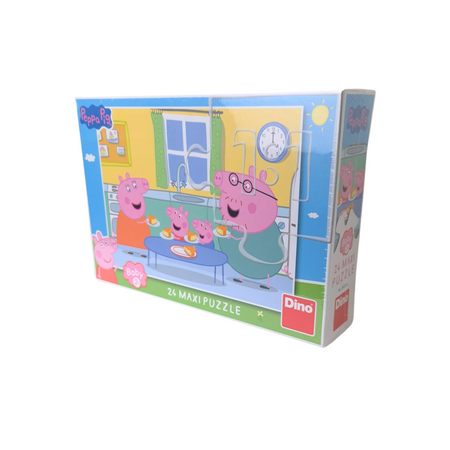 Dino Toys, Świnka Peppa, Puzzle maxi 24 el., Rodzinny obiad, wymiary obrazka 66 x 47 cm, wiek dziecka 2+