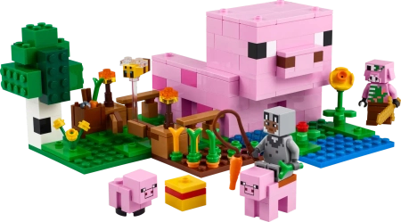 Klocki Lego Minecraft 21268 Dom prosiaczka, 238 elementów w tym figurki, dla fanów gry w wieku 7+