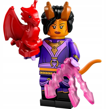 Klocki Lego 71047 Minifigures Dungeon and Dragons seria 27, minifigurki kolekcjonerskie, 12 postaci do zebrania, Tiefling Sorcerer, oryginalne Lego dla dzieci 5+