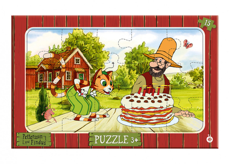 Pettson i Findus, Puzzle ramkowe Urodziny dla małych dzieci, 15 el.