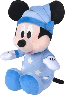 Myszka Miki i Przyjaciele, Maskotka pluszowa Myszka Miki w piżamce ze świecącymi w ciemności elementami, 25 cm