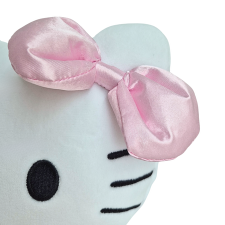 Hello Kitty, Maskotka pluszowa Kitty w niebieskim ubranku i z różową wstążką, 25 cm, wysokiej jakości plusz, bardzo mila w dotyku, oryginalna