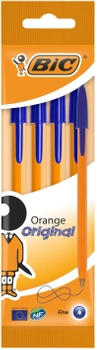 Zestaw 4 długopisów BIC - długopisy niebieskie - Fine 4 - Orange Original - Żółte długopisy