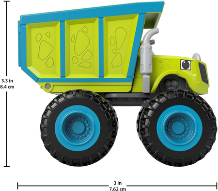 Fisher Price, Blaze i megamaszyny, metalowy samochód resorak Wywrotka Zeg, dla fanów bajki w wieku 3+