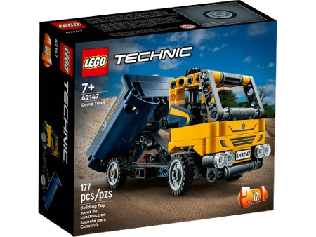 Klocki LEGO Technic 42147, Samochód 2-w-1, Wywrotka - Koparka, 177 elementów, wywrotka zmienia się w koparkę, wysoka jakość, dla dzieci w wieku 7+, idealne na prezent