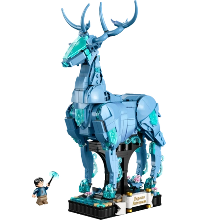 Klocki Lego Harry Potter 76414 Expecto Patronum 2 w 1, 754 el., można zbudować patronusa jelenia lub wilka, 2 figurki, duży zestaw, oryginalne, wiek 14 lat+