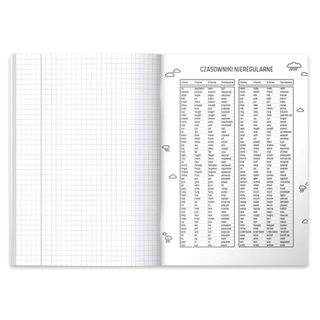 Herlitz, Zeszyt w kratkę, format A5, 60 kartek, do j. angielskiego, język angielski, gramatura 70g