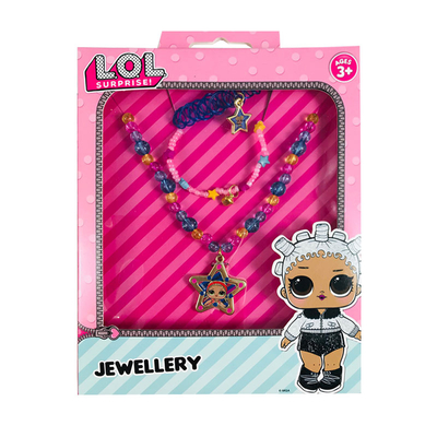 L.O.L Surprise, biżuteria z wizerunkami laleczek, 2 naszyjniki, wielokolorowe z zawieszkami w kształcie gwiazdki
