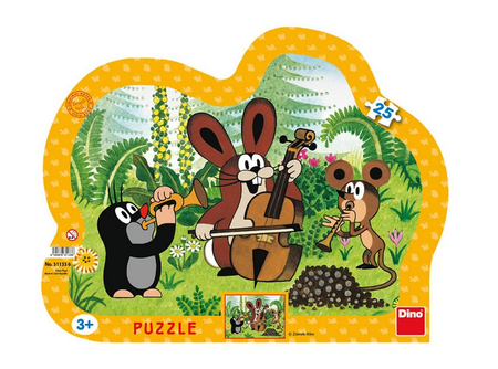 Krecik i Przyjaciele, Puzzle ramkowe dla dzieci Orkiestra przyjaciół, 25 el.