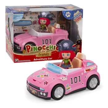 Pinokio i przyjaciele, Samochód i figurka Frida, kabriolet z otwieranym bagażnikiem, pojazd można okleić naklejkami, zabawka dla dzieci w wieku 3+