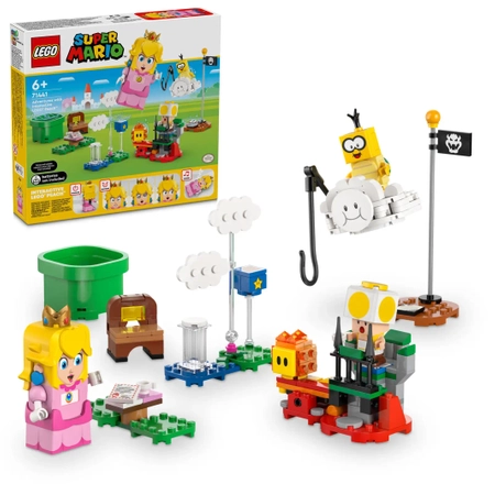 Klocki Lego Super Mario 71441 Przygody z interaktywną figurką Peach, 208 elementów, 4 figurki, dla fanów gry, wiek dziecka 6+