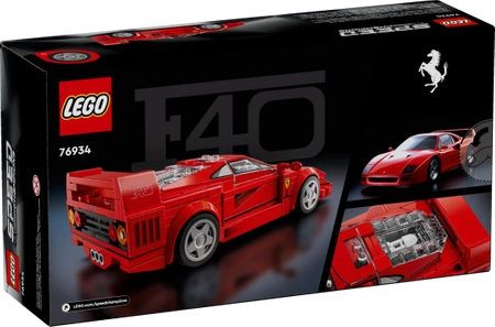 Klocki Lego Speed Champions 76934 Supersamochód Ferrari F40, 318 elementów, figurka kierowcy, legendarny samochód, wiek dziecka 9+