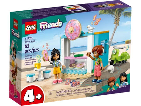 Klocki Lego Friends 41723 Cukiernia z pączkami, 63 elementy, oryginalny zestaw, 2 figurki, skuter, idealny pomysł na prezent dla dziewczynek w wieku 4 lata+