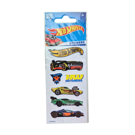 StickerBoo, Naklejki, zestaw naklejek z samochodami Hot Wheels, 1 mini arkusz, 7 naklejek