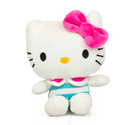 Hello Kitty - pluszowa maskotka - 12 cm - miętowo-białe paseczki