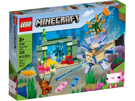 Klocki Lego Minecraft 21180, Walka ze strażnikami, 255 el., dla fanów gry w wieku 8+