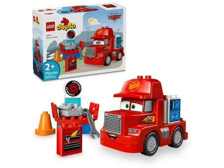 Klocki Lego Duplo 10417 Maniek na wyścigu, 14 elementów, Disney Pixar Cars Auta, klocki dla małych dzieci, prezent dla dwulatka