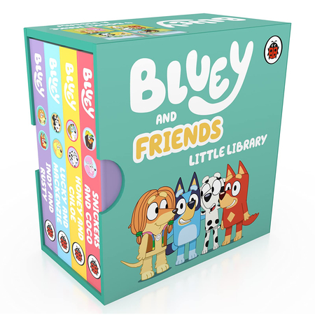 Bluey, 4 książeczki całokartonowe dla maluszków, Mała Biblioteka, wersja anglojęzyczna