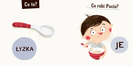 Nasza Księgarnia, Książeczka Co robi Pucio, całokartonowa, poręczny format, 28 stron, dla najmłodszych dzieci 2+