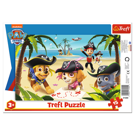 Trefl, Puzzle ramkowe: Psi Patrol Wyspa skarbów 15 el. 