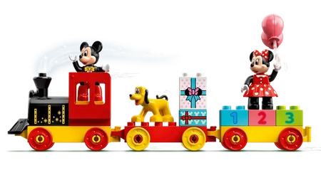 Klocki Lego Duplo 10941 Urodzinowy pociąg myszek Miki i Minnie, seria Disney, 22 elementy, idealny prezent dla dzieci 2+